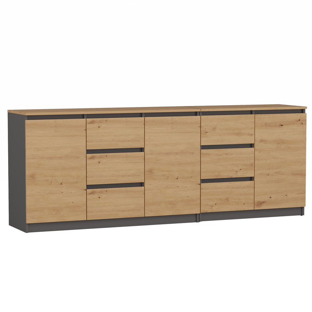 Kommode COSTA 1D3S/2D3S BA ANTHRAZIT EICHE ARTISAN